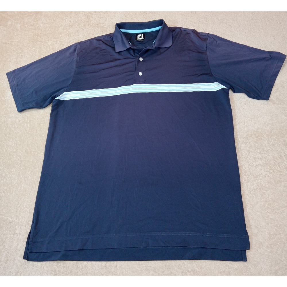 Footjoy Short Sleeve Golf Polo Shirt Stretch Men's XL Blue